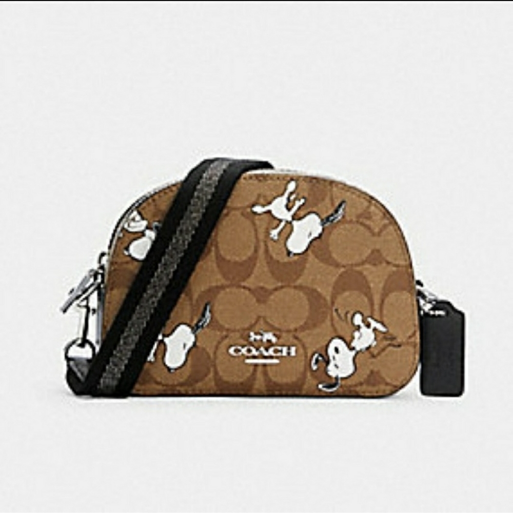 Limited Edition Coach X Peanuts Mini Serena Crossbody With Snoopy Print